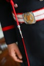 Close up detail of Serbian gendarmerie ÃÂ¶ÃÂ°ÃÂ½ÃÂ´ÃÂ°Ãâ¬ÃÂ¼ÃÂµÃâ¬ÃÂ¸ÃËÃÂ° solemn male uniform